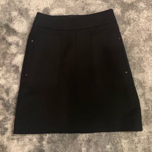 Black Pencil Skirt with Gold Detail